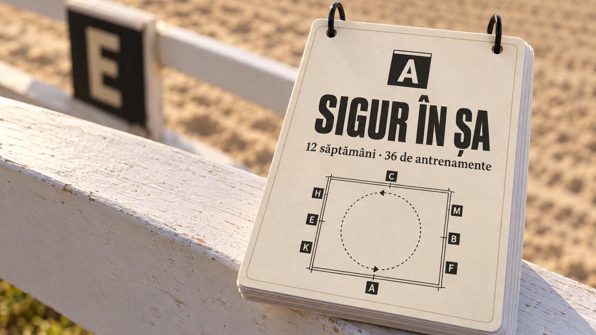 Fișele de antrenament Sigur în șa, cu spirală, pe gardul manejului